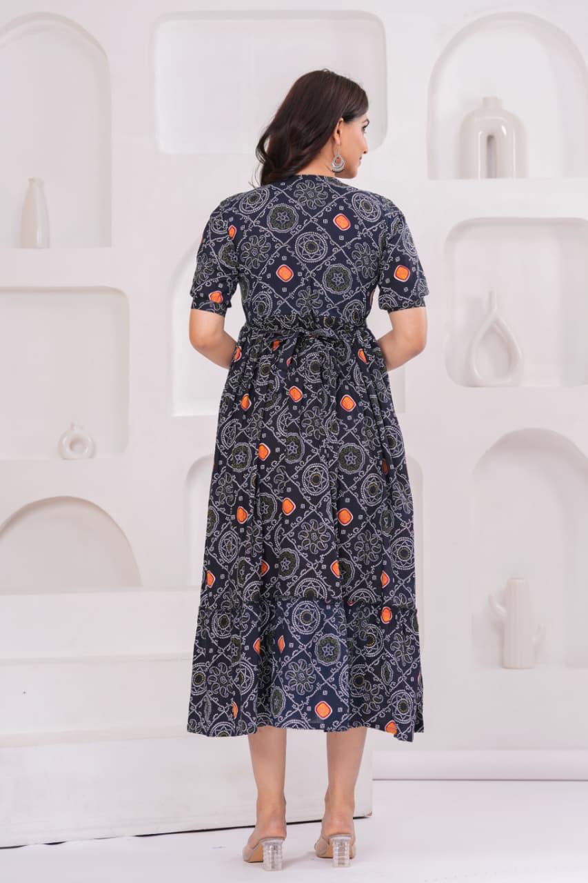 Ayunaa Cotton long style feeding gown
