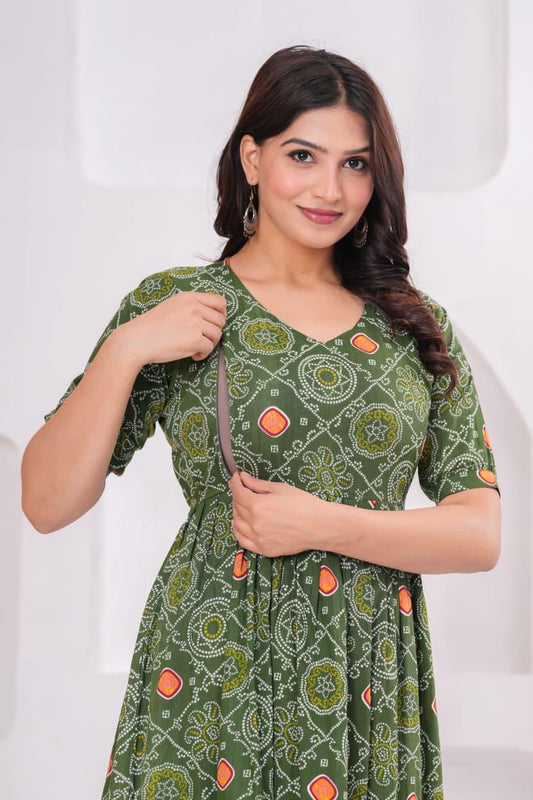 Ayunaa Cotton long style feeding gown