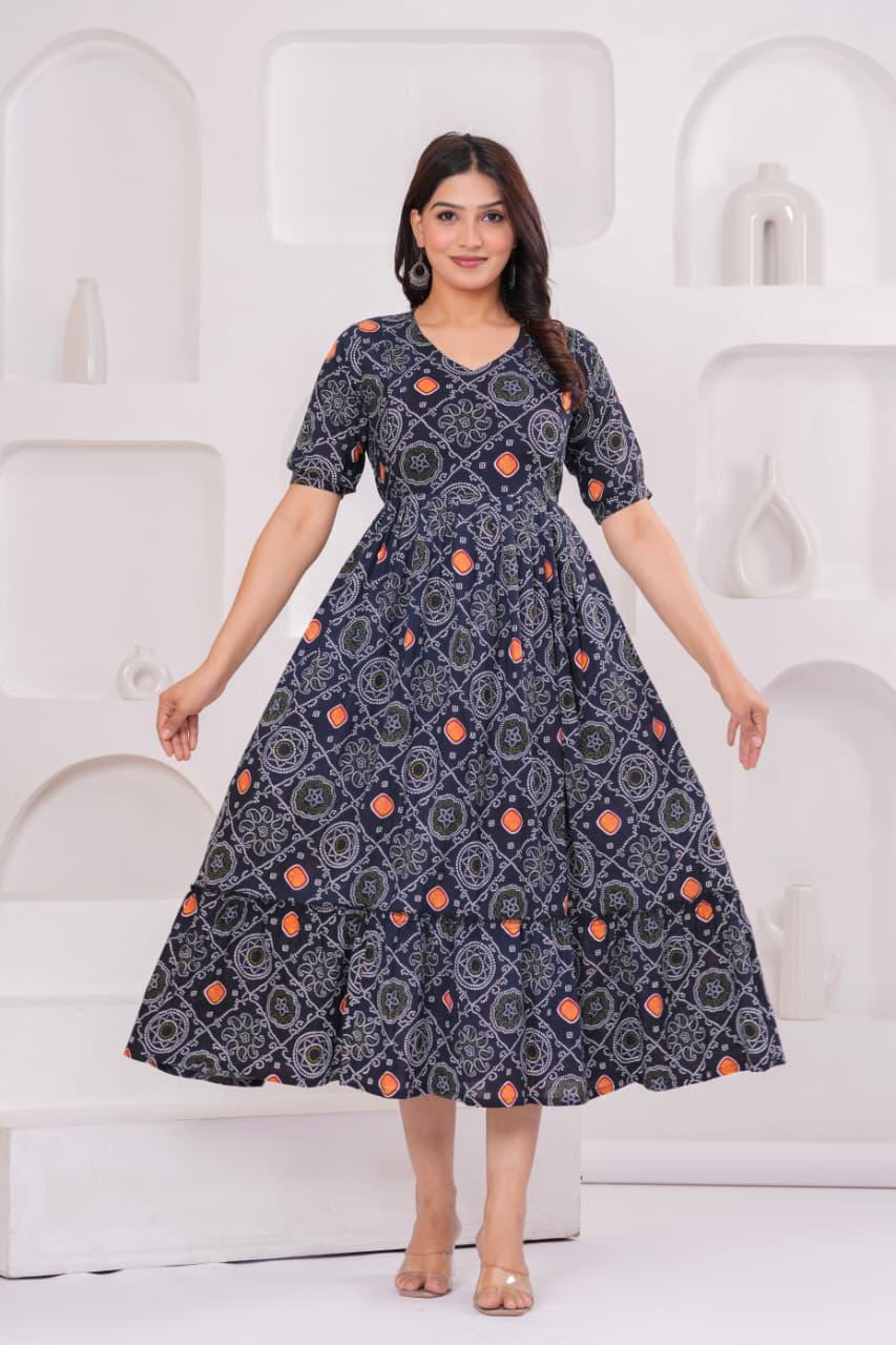 Ayunaa Cotton long style feeding gown