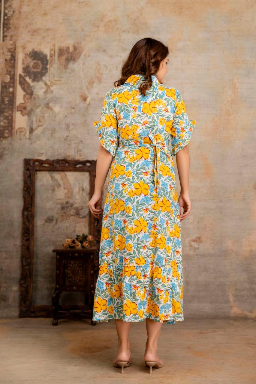 Ayunaa Cotton long style feeding gown