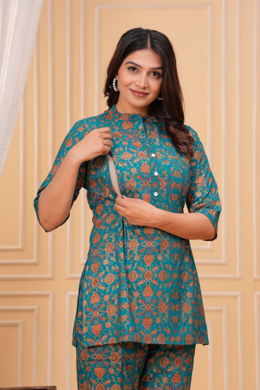Maternity & Feeding Co-ord Set with easy feeding chains