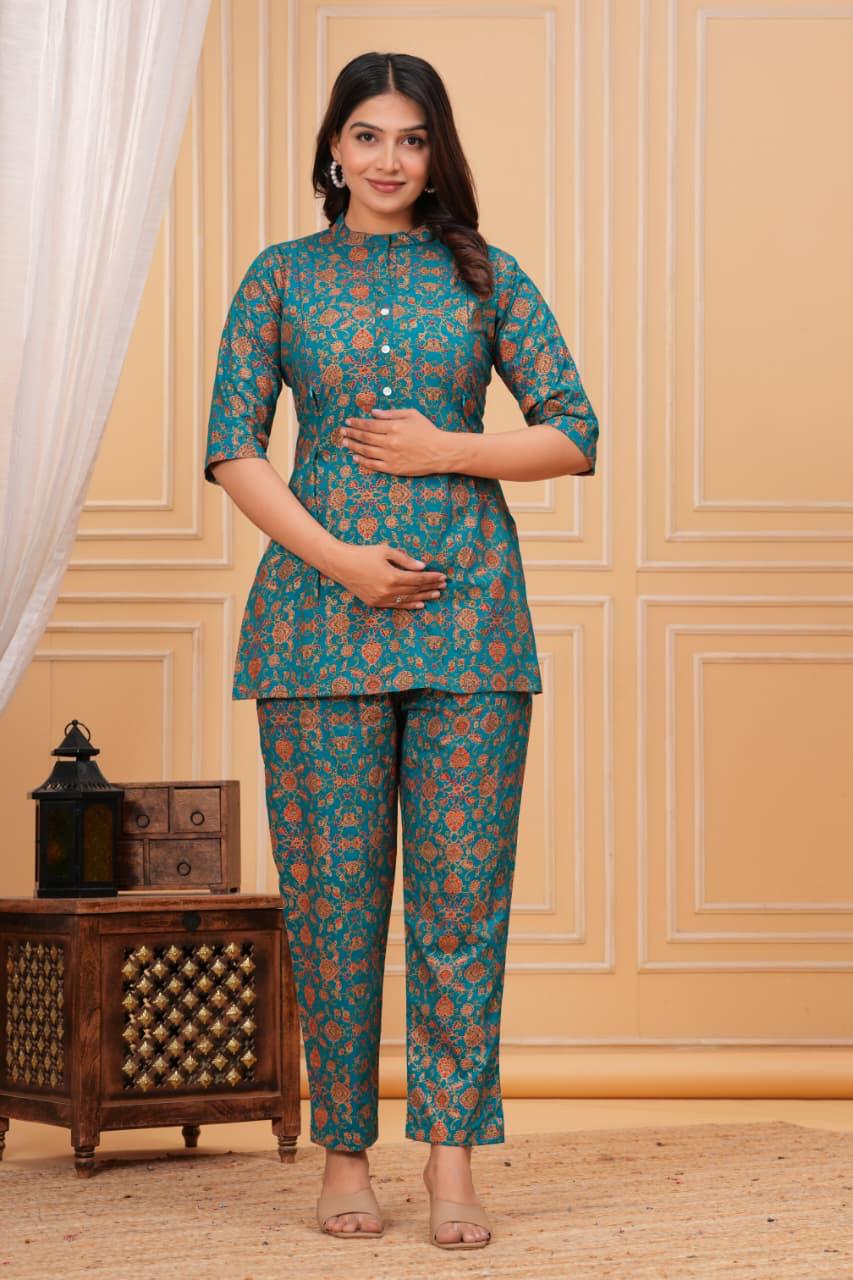 Maternity & Feeding Co-ord Set with easy feeding chains