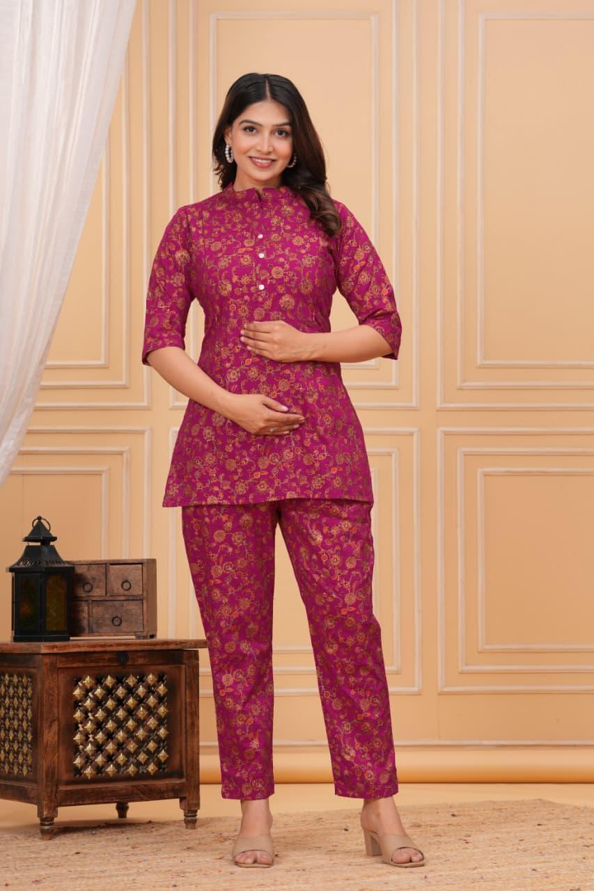 Maternity & Feeding Co-ord Set with easy feeding chains