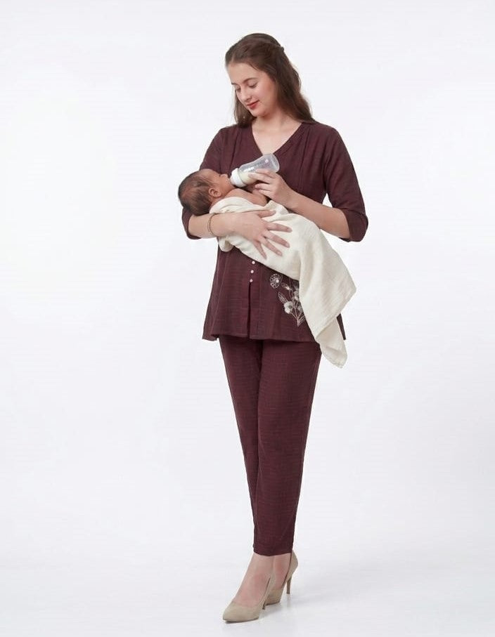 Maternity & Feeding Co-ord Set with easy feeding chains
