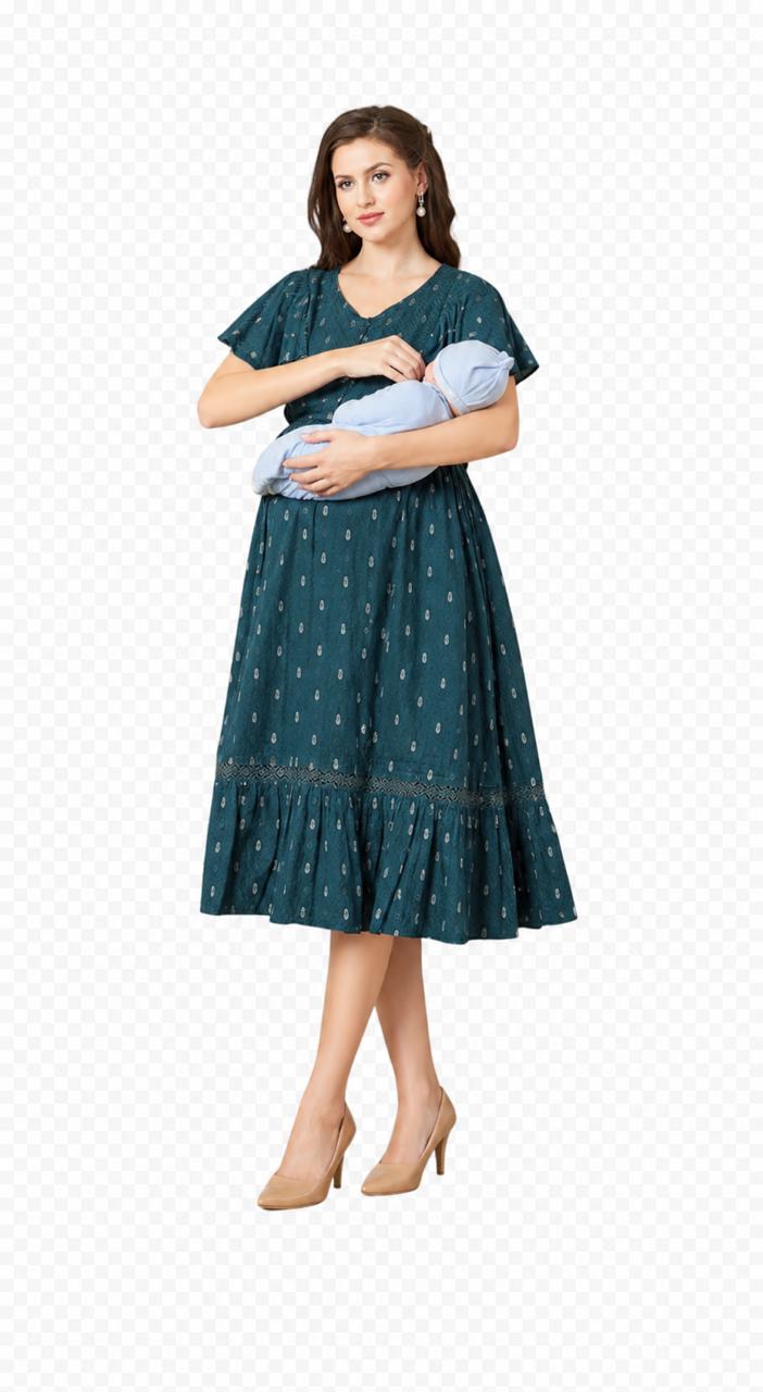 Malmal Cotton Feeding Dress for maternity & nursing Pretty