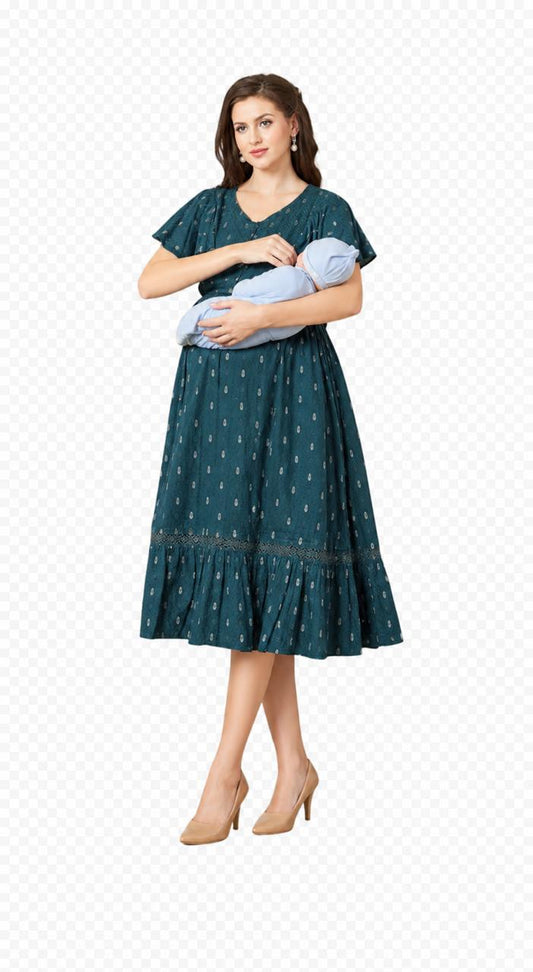 Malmal Cotton Feeding Dress for maternity & nursing Pretty