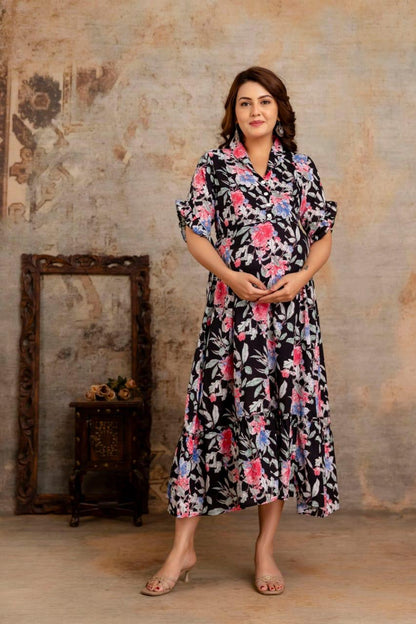 Ayunaa Cotton long style feeding gown