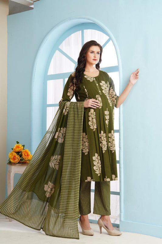 Maternity Kurta Pant Dupatta Set (3pc)