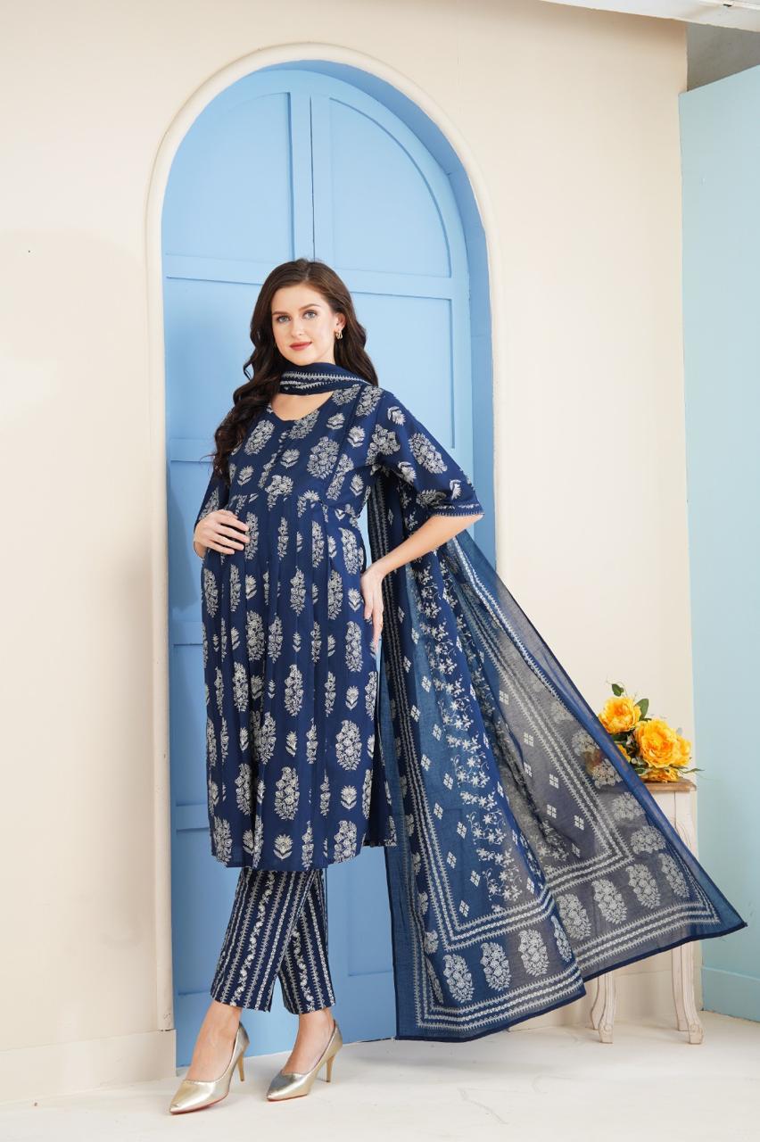 Maternity Kurta Pant Dupatta Set (3pc)