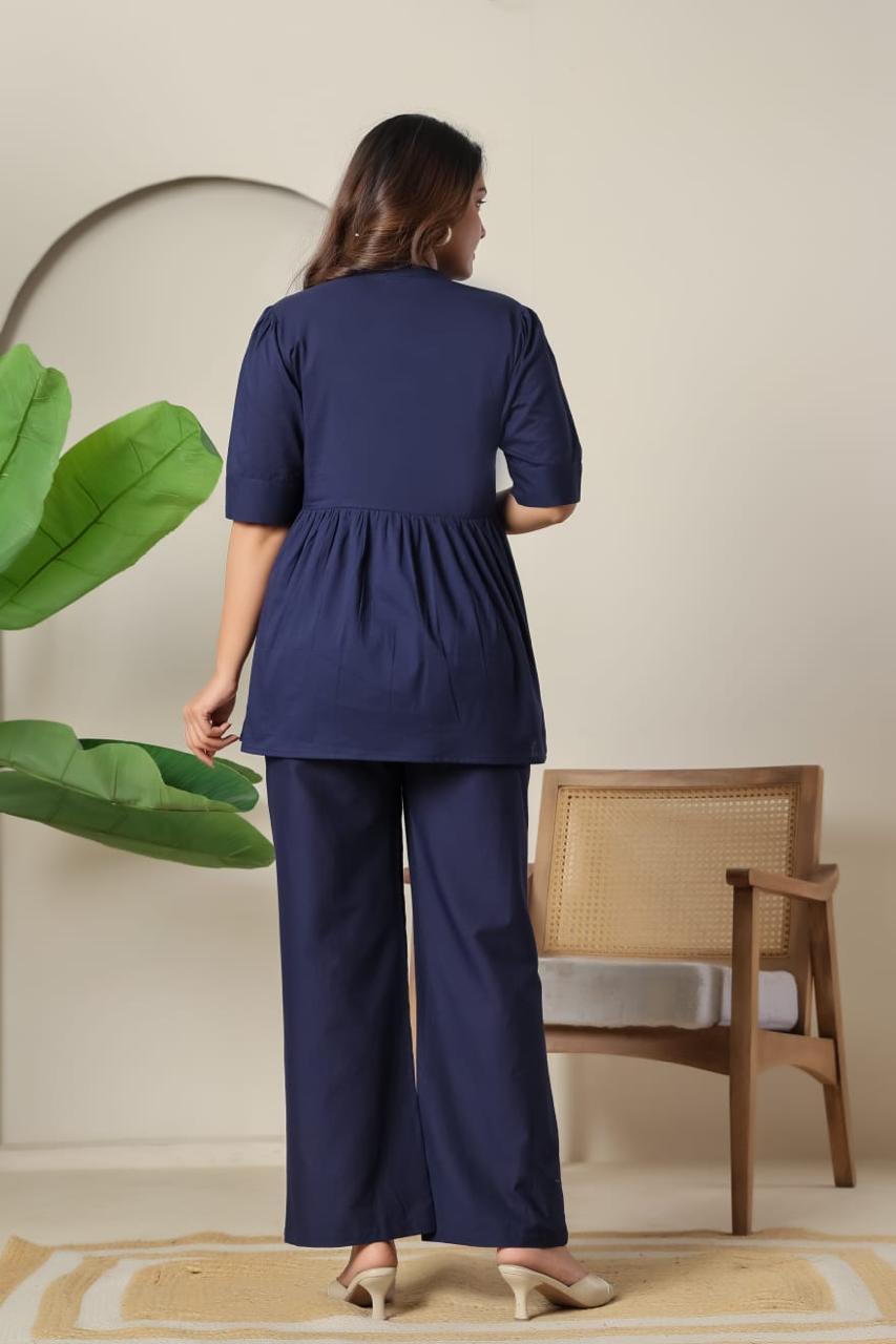 Ayunaa Women's Maternity Kurti Pant Set with Feeding Zip