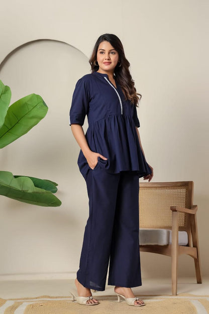 Ayunaa Women's Maternity Kurti Pant Set with Feeding Zip