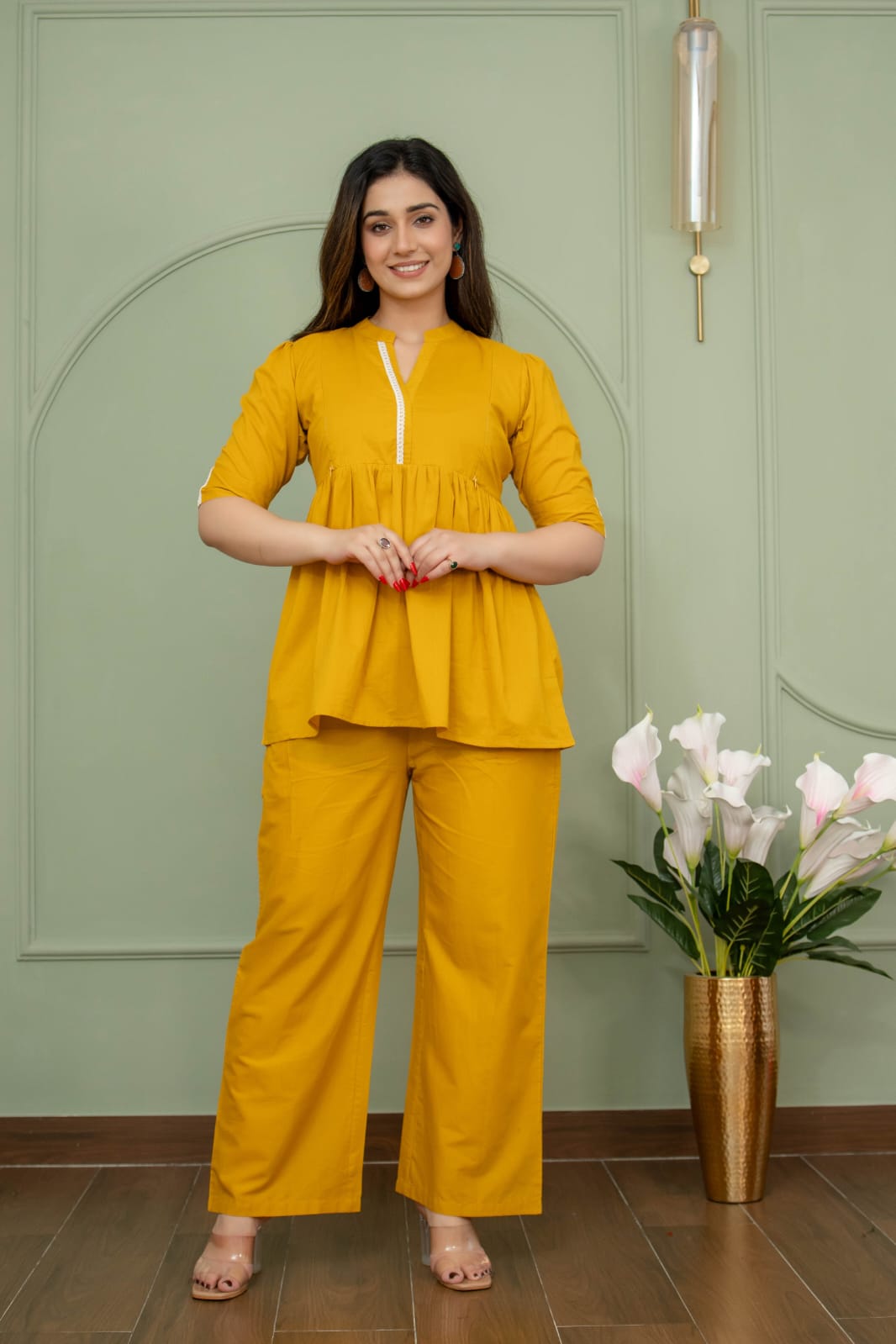 Ayunaa Women's Maternity Kurti Pant Set with Feeding Zip