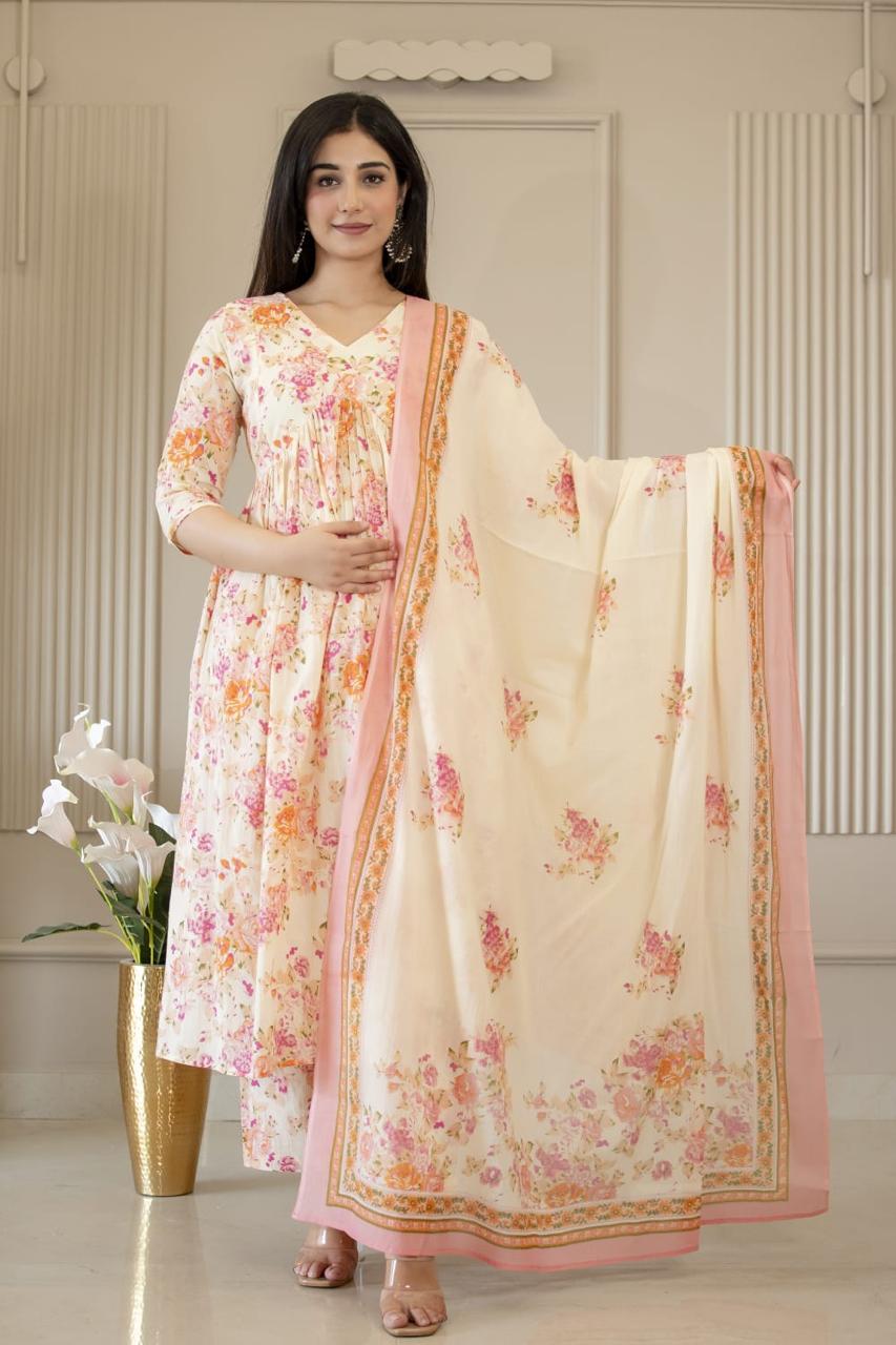 Ayunaa Maternity Kurta Pant Dupatta Set (3pc)