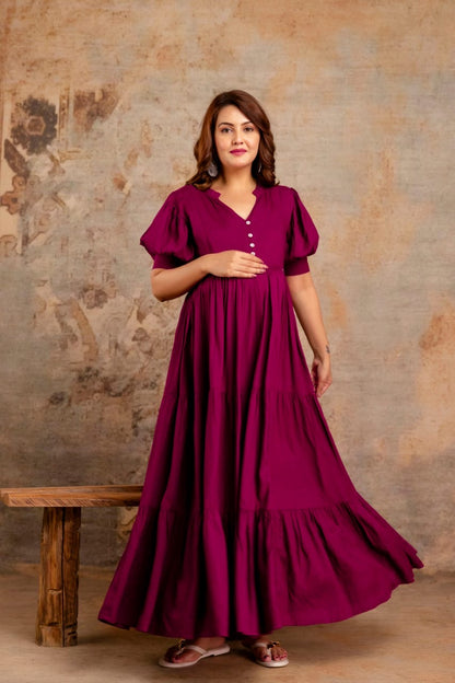 Ayunaa Cotton long style feeding gown