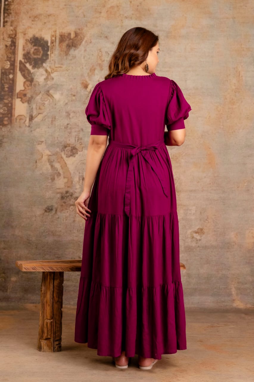 Ayunaa Cotton long style feeding gown