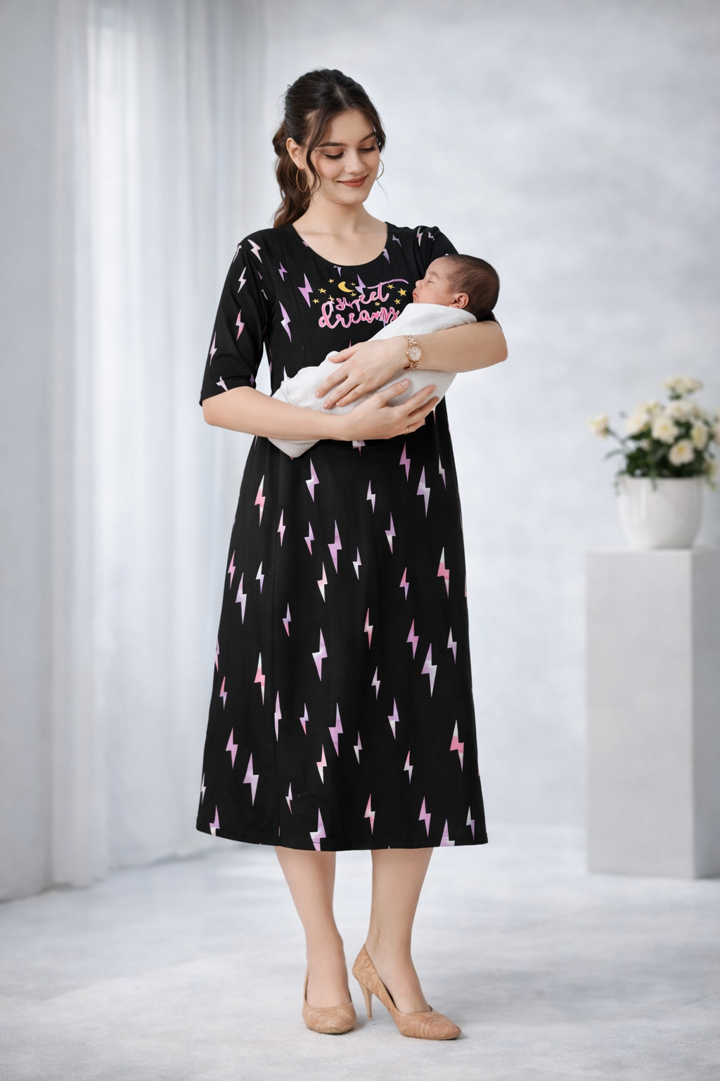 Feeding Maternity Night Gown