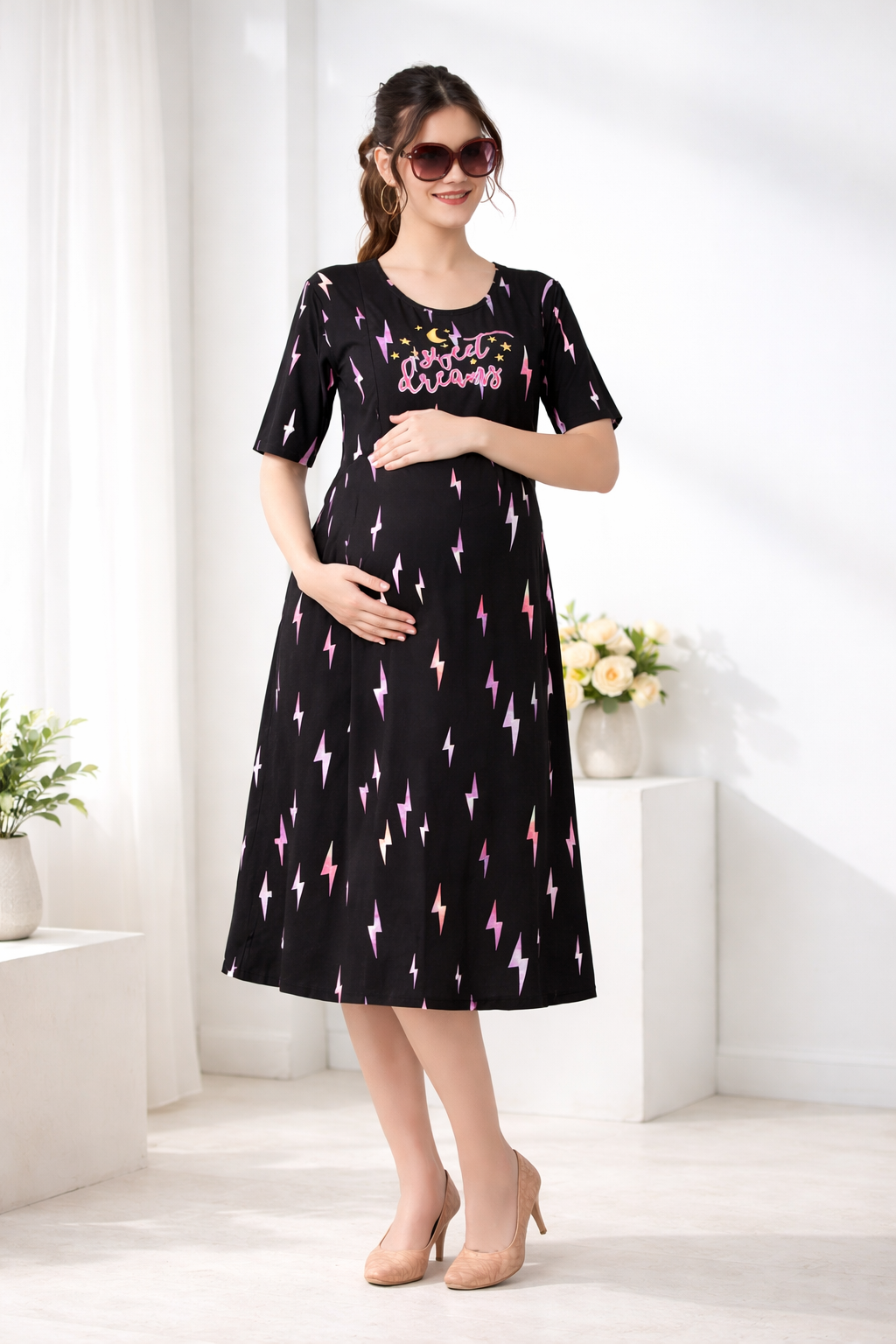 Feeding Maternity Night Gown